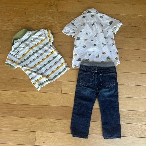 Mayoral Button Down Shirt and Polo Short Sleeve with Children’s Place Jeans 2T - Picture 2 of 9